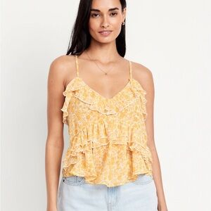 Floral Yellow Ruffle Top